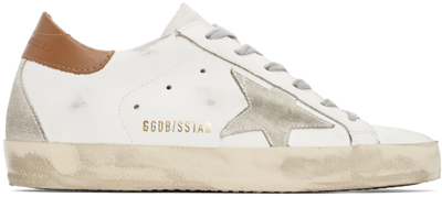 Shop Golden Goose White & Brown Super-star Classic Sneakers In 10803 White/ice/ligh