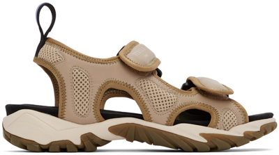 Shop Mcq By Alexander Mcqueen Beige Faux-leather & Mesh Sandals In 2006 Wild Mushroom