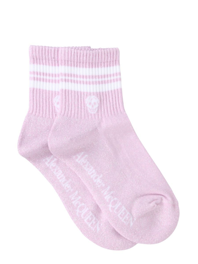 Shop Alexander Mcqueen Women's Pink Other Materials Socks