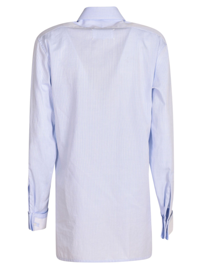 Shop Maison Margiela Women's Light Blue Cotton Shirt