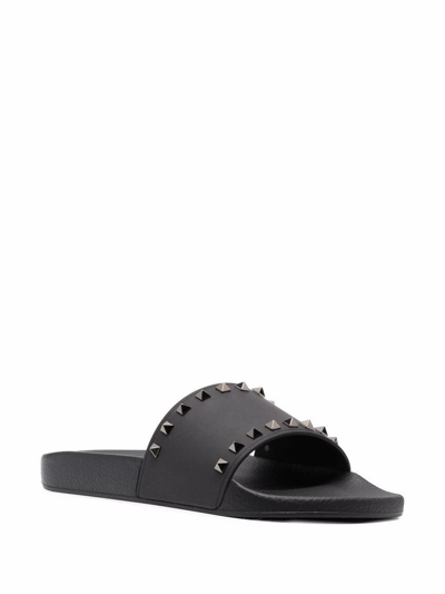 Shop Valentino Garavani Men's Black Plastic Sandals