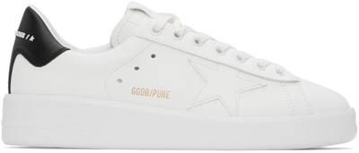 Shop Golden Goose White & Black Purestar Sneakers In White/black
