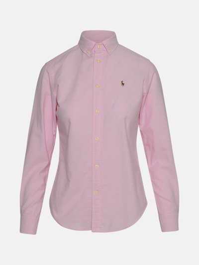 Shop Polo Ralph Lauren Pink Georgia Cotton Shirt