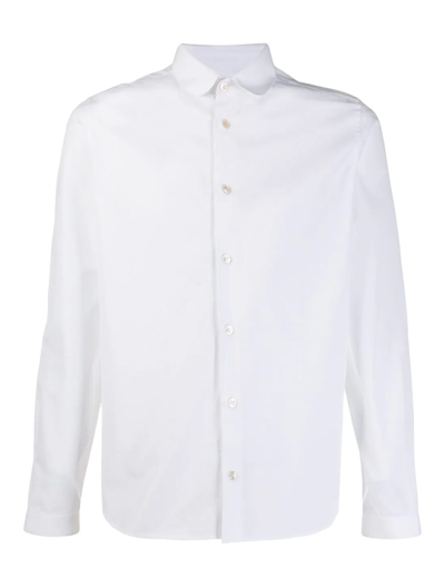 Shop Saint Laurent Round Collar Shirt In Bianco