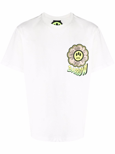 Shop Barrow T-shirt With Print In Bianco