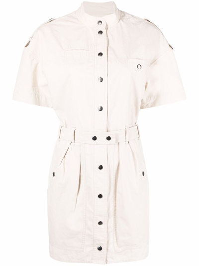 Shop Isabel Marant Étoile Safari Style Dress In Bianco