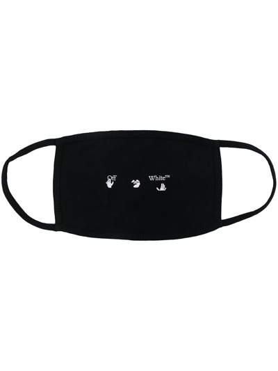 Shop Off-white Logo Face Mask In Nero
