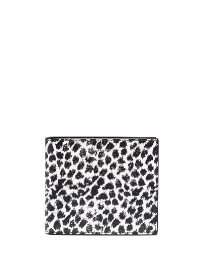 Shop Saint Laurent Printed Wallet In Nero