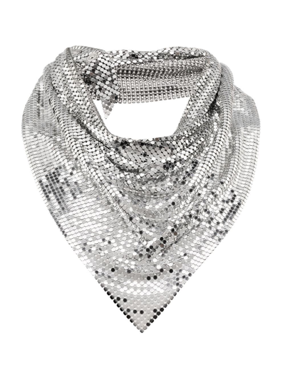 Shop Paco Rabanne Silver Metal Yarn Scarf In Argento