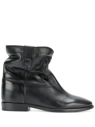 Shop Isabel Marant Leather Ankle Boots In Nero