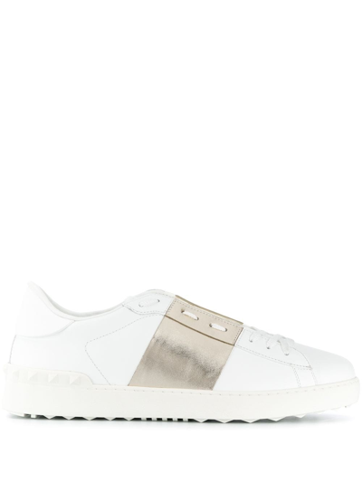 Shop Valentino 'open' Sneakers In Bianco