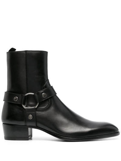 Shop Saint Laurent 'wyatt' Boots In Nero