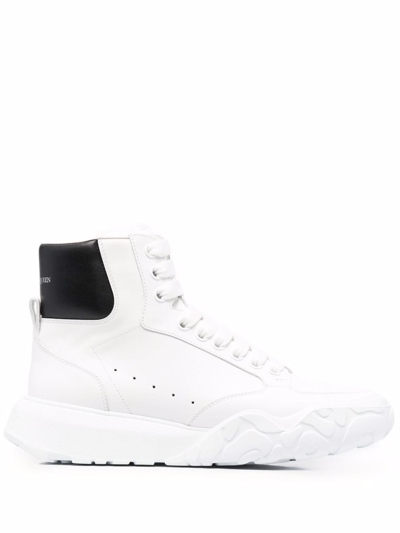 Shop Alexander Mcqueen 'court' High Sneakers In Bianco