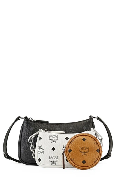 Mcm (Cream Crossbody Pouch in Visetos Original)