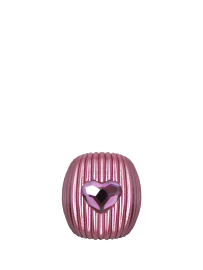 Shop Acchitto X Gente Roma Pink Cor Ring With Crystal