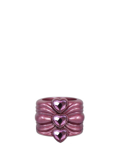 Shop Acchitto X Gente Roma Corecini Crystal Pink Ring With Crystals
