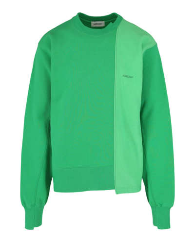 Shop Ambush Mens Logo Panel Sweatshirt In Green