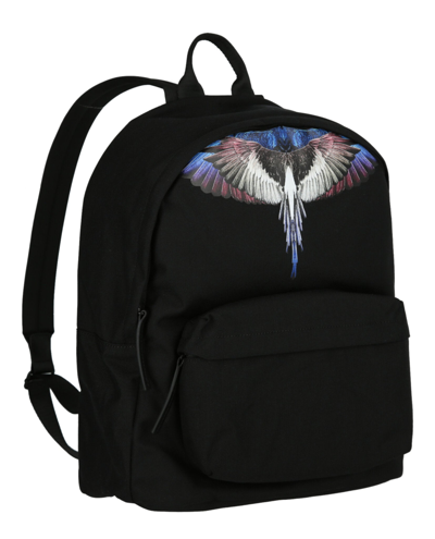 Shop Marcelo Burlon County Of Milan Wings Backpack In Black/burgundy