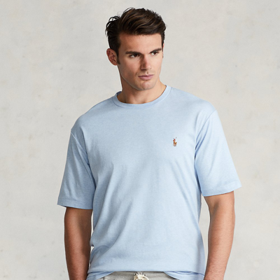 Shop Polo Ralph Lauren Soft Cotton Crewneck T-shirt In Elite Blue Heather