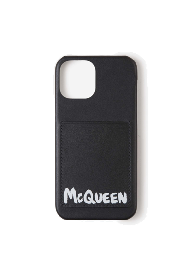 Shop Alexander Mcqueen Logo Printed Iphone 12 Pro Case In Black