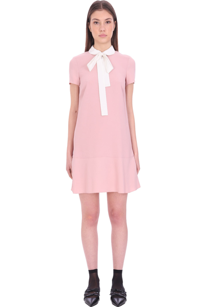 Shop Red Valentino Dress In Rose-pink Acetate