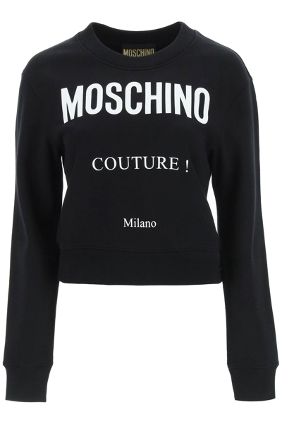 Shop Moschino Couture Sweatshirt In Fantasia Nero (black)