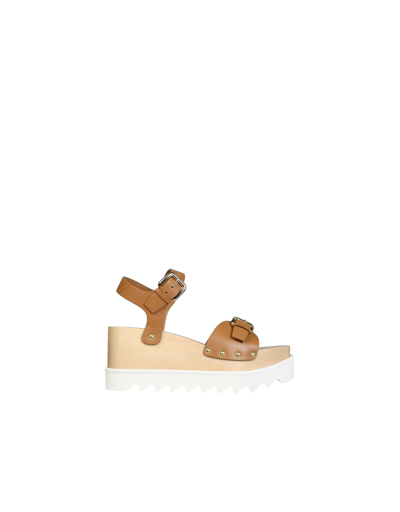 Shop Stella Mccartney Elyse Sandals In Brown