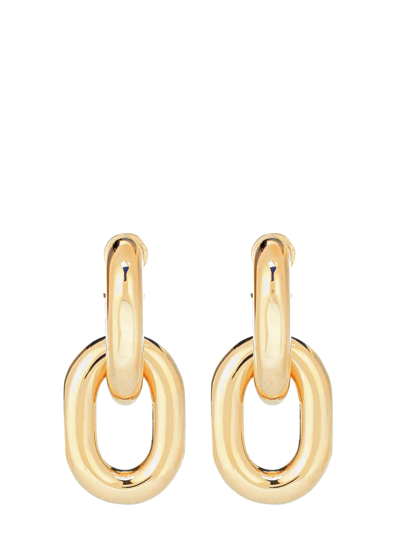 Shop Paco Rabanne Xl Link Double Circle Earrings In Oro