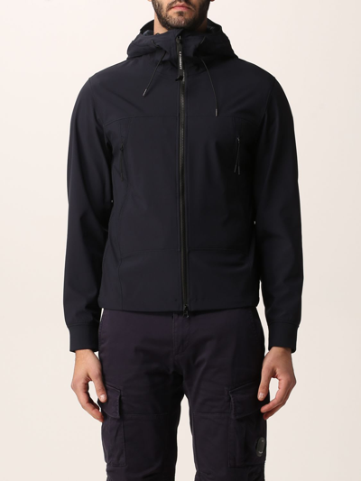 Shop C.p. Company Goggle Jacket In Blue