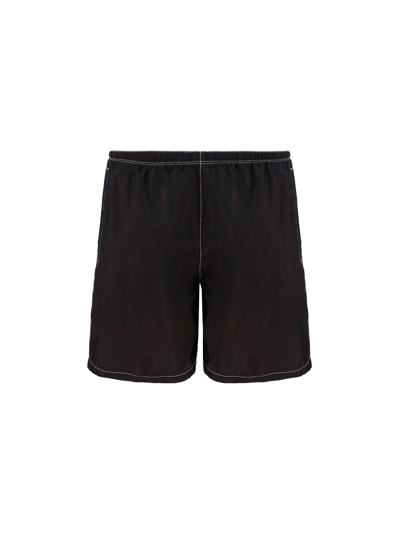 Shop Prada Swimshort In Nero