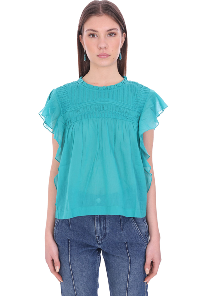 Shop Isabel Marant Étoile Layona Topwear In Green Cotton