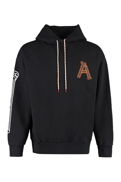 Shop Aries Hooded Sweatshirt In Black