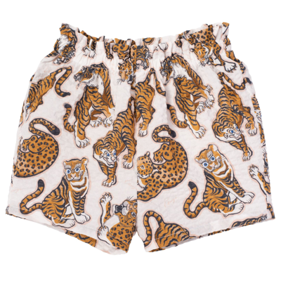 Shop Kenzo Shorts With Print In Ecrù