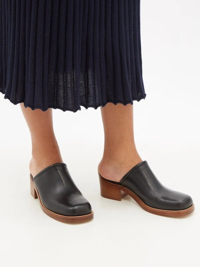 Gabriela Hearst Women's Armin Leather & Wool Mules In Black | ModeSens