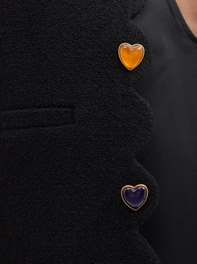 Saint Laurent Women's Cropped Jacket In Boucle Tweed In Black