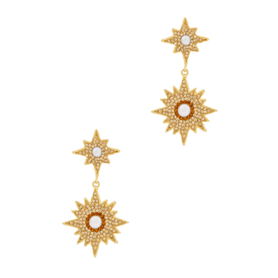 Shop Soru Jewellery Supernova 18kt Gold-plated Drop Earrings
