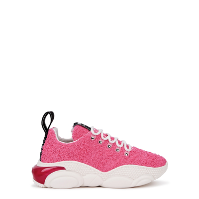 Shop Moschino Teddy Bubble Pink Terry Sneakers In Fuchsia