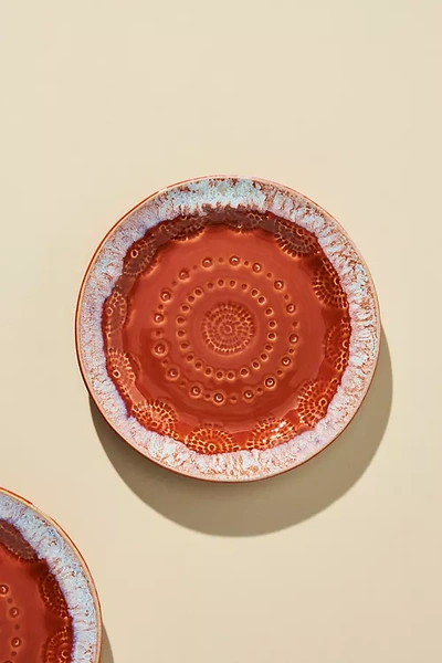 Shop Anthropologie Old Havana Bread Plates, Set Of 4 By  In Red Size S/4 Canape