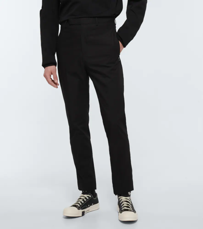 Shop Rick Owens Straight-leg Cotton Pants In Black