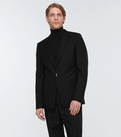 Shop Givenchy Slim-fit Wool And Mohair Blazer In Black