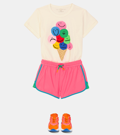 Shop Stella Mccartney Colorblocked Shorts In Corallo