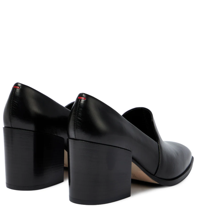 Shop Aeyde Allyson Leather Loafer Pumps In Black