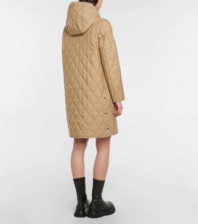 Shop Burberry Quilted Parka In Archive Beige