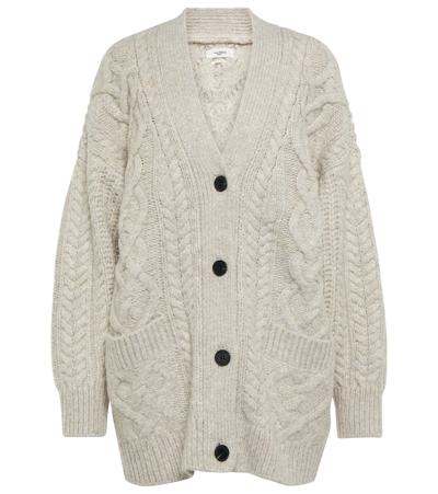 Shop Isabel Marant Étoile Roswell Cable-knit Cardigan In Chalk