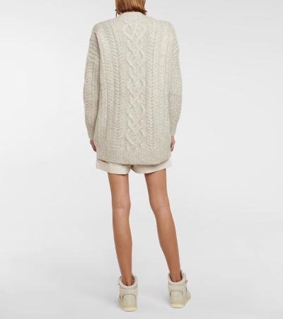 Shop Isabel Marant Étoile Roswell Cable-knit Cardigan In Chalk