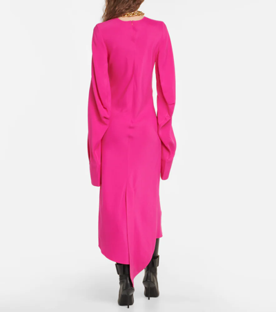 Shop Petar Petrov Acacio Asymmetrical Midi Dress In Hot Pink