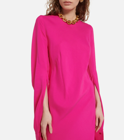 Shop Petar Petrov Acacio Asymmetrical Midi Dress In Hot Pink