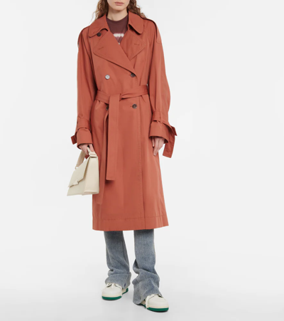 Shop Acne Studios Double-breasted Trench Coat In Brick Red