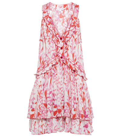 Poupette St Barth Mae Printed Minidress In Pink Esterel