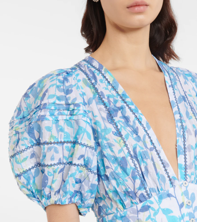 Poupette St Barth Poupette St. Barth Midi Dress `reine` In Blue Esterel